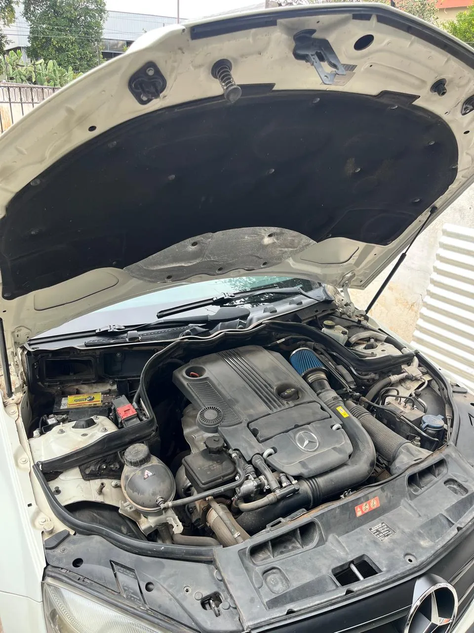 Motor antes: grasa y suciedad acumulada en el compartimento