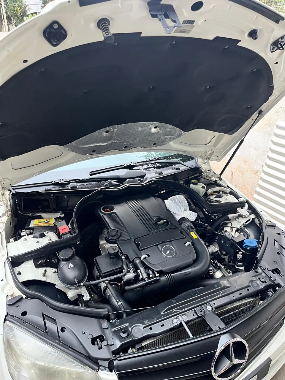 Motor después del detallado: plásticos restaurados y compartimento desengrasado